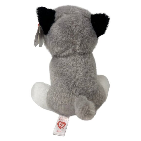 Ty Beanie Baby BUFF  Husky Dog 6 Inch Puppy Stuffed Plush Animal Toy NEW Gray - Picture 5 of 16